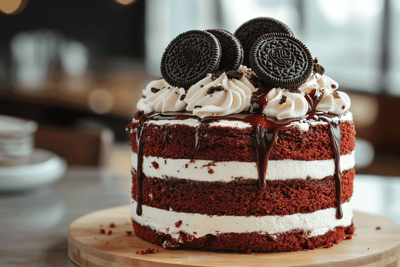 red velvet oreo cake