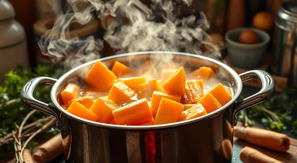 Boiling yams