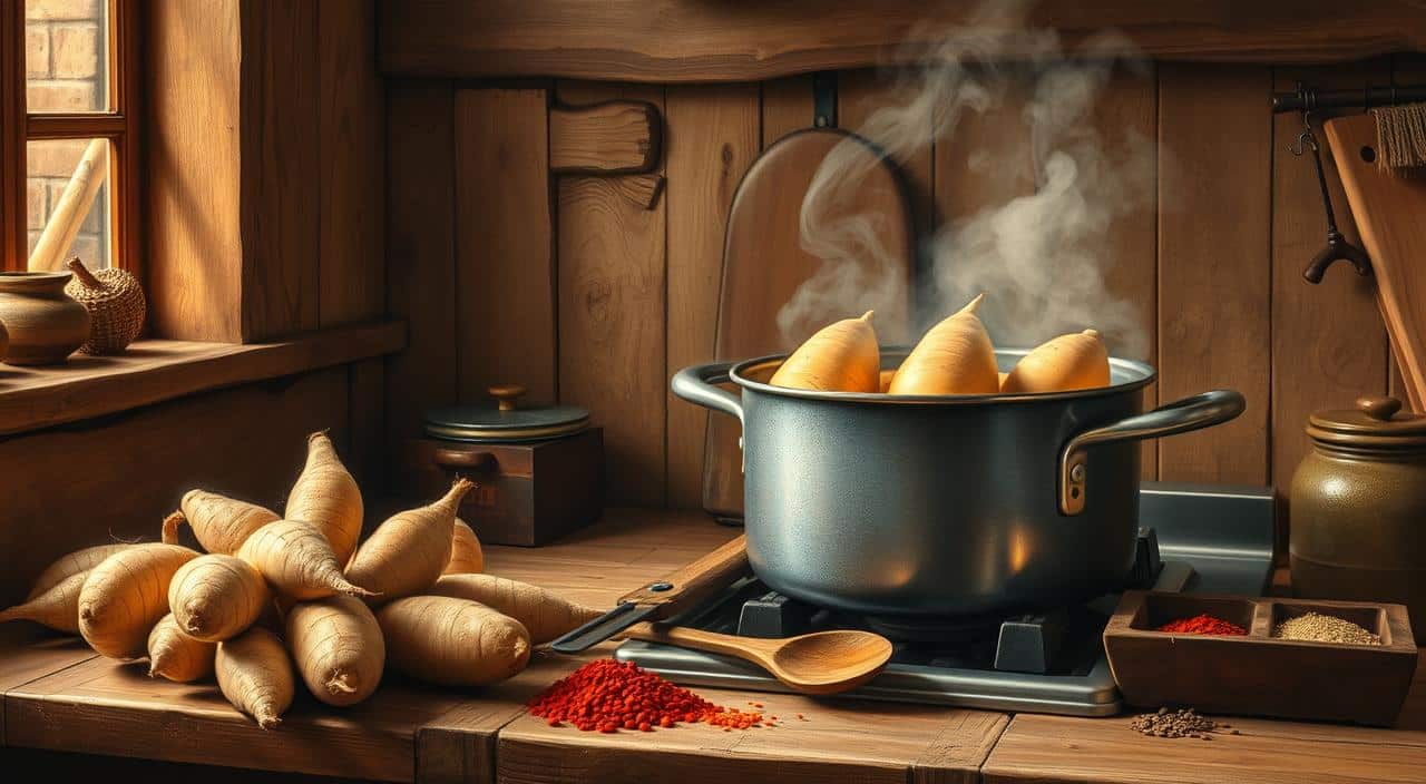 Should I boil my yams before baking?