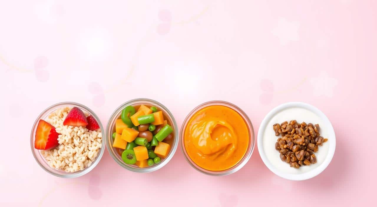 What are the 5 types of baby food?