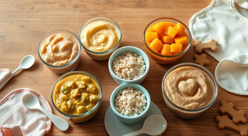 What are the 5 types of baby food?