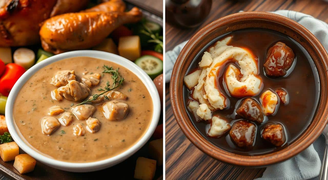 What's the difference between chicken gravy and brown gravy?