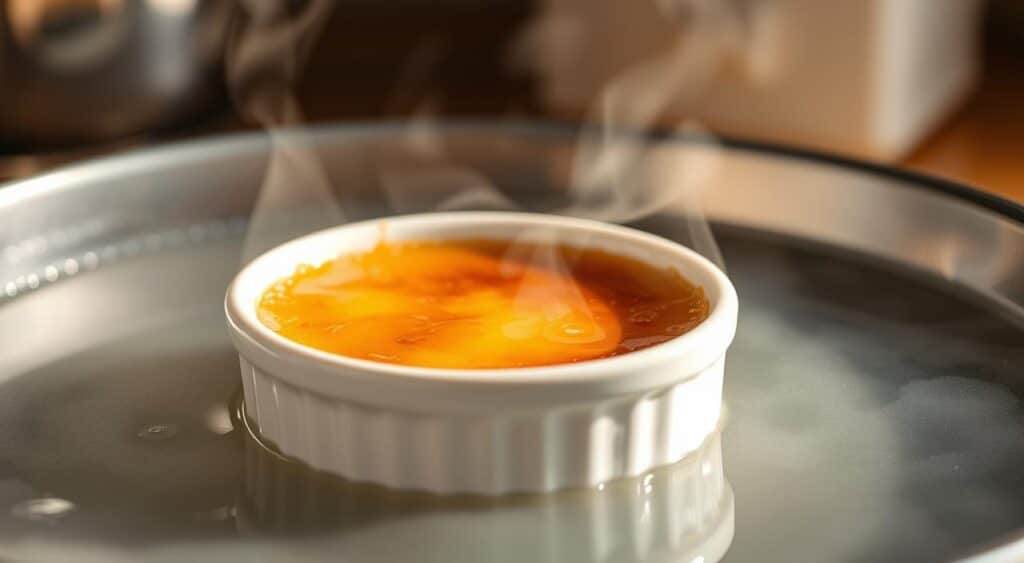 creme brulee in water bath