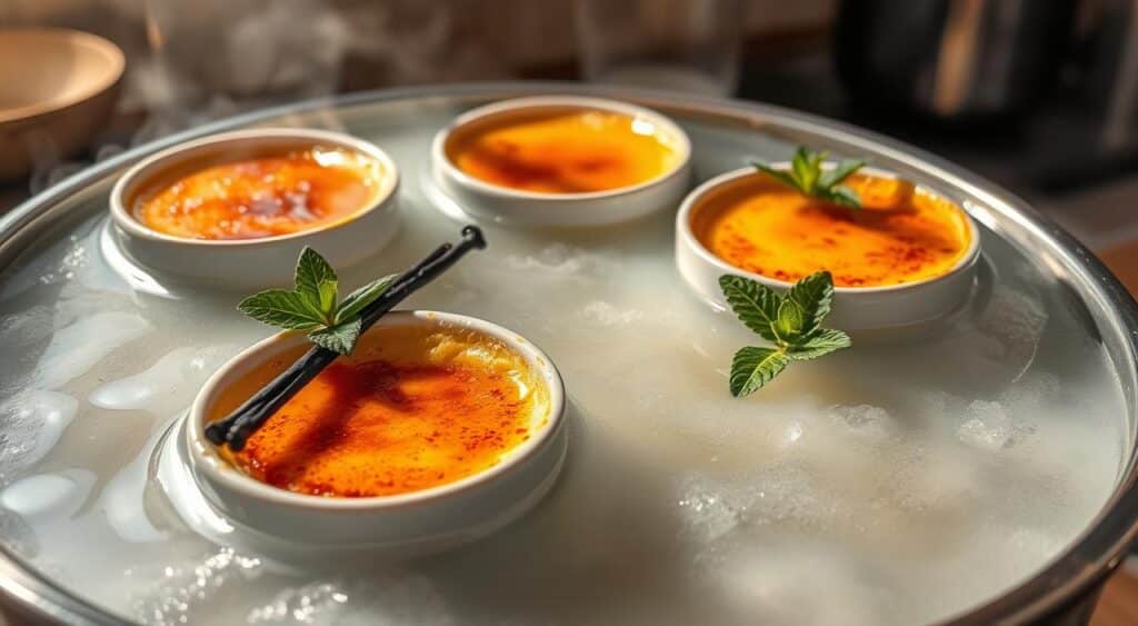 water bath crème brûlée