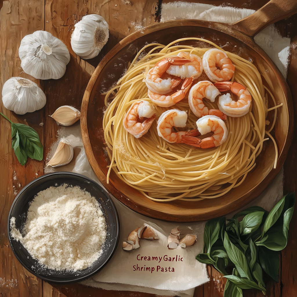 Creamy Garlic Shrimp Pasta Recipe
