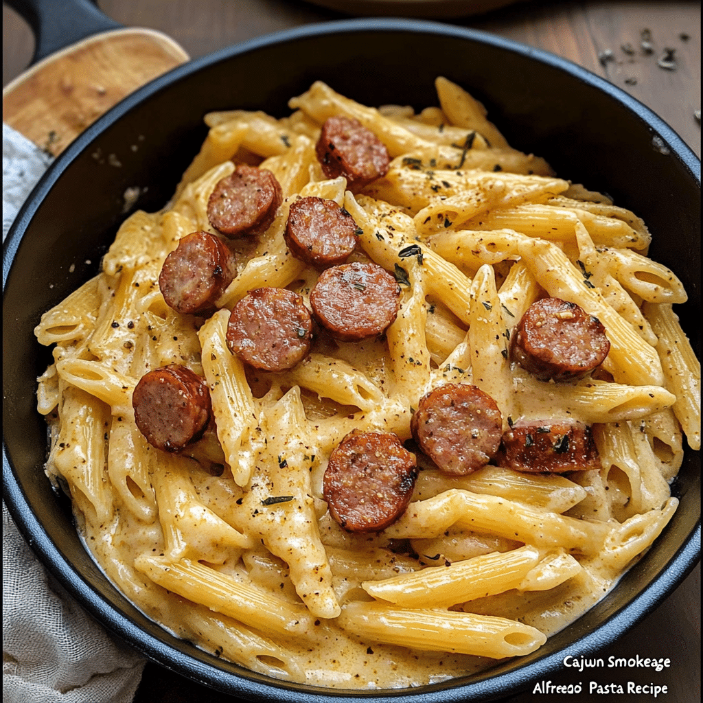 Cajun Smoked Sausage Alfredo Pasta Recipe