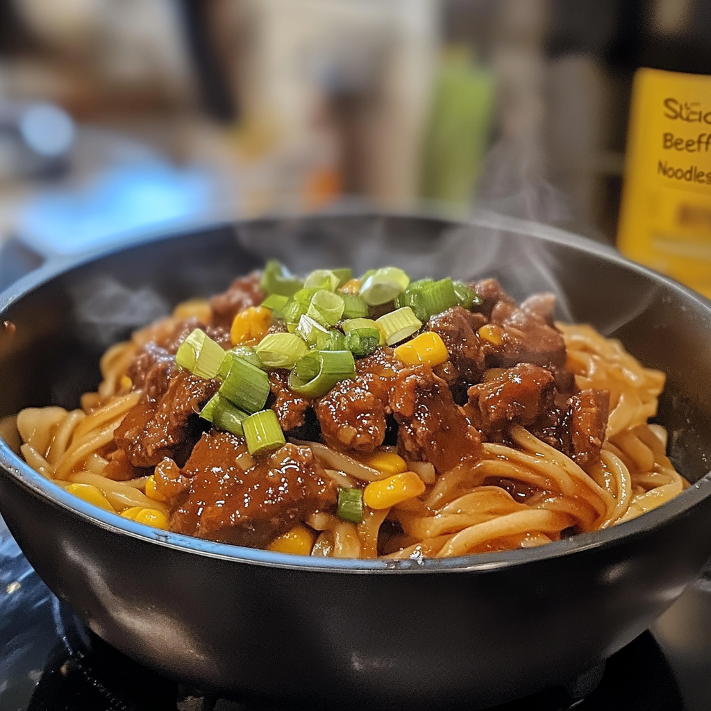 Easy Sticky Beef Noodles Recipe