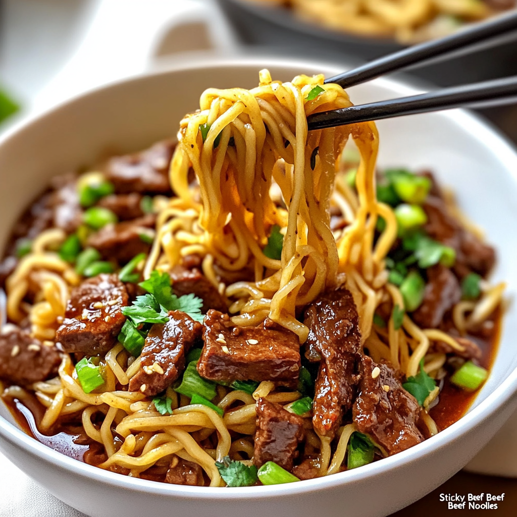 Easy Sticky Beef Noodles Recipe