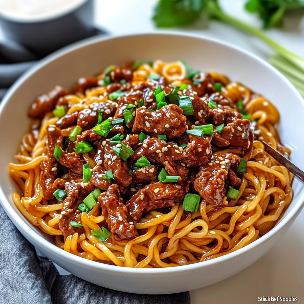 Easy Sticky Beef Noodles Recipe