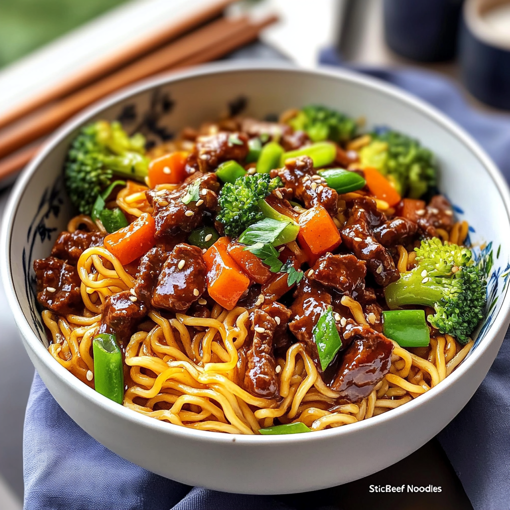 Easy Sticky Beef Noodles Recipe