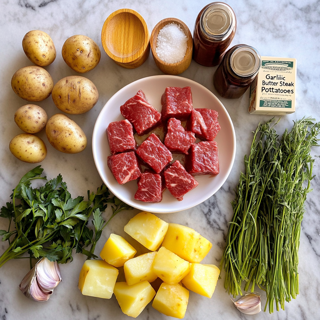Garlic Butter Steak Bites with Potatoes Recipe