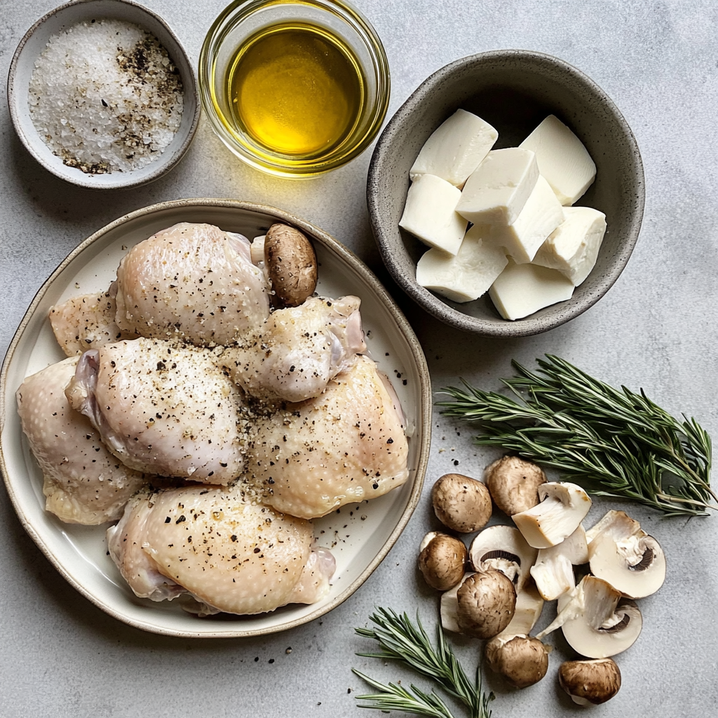 Creamy Mushroom Garlic Chicken Thighs