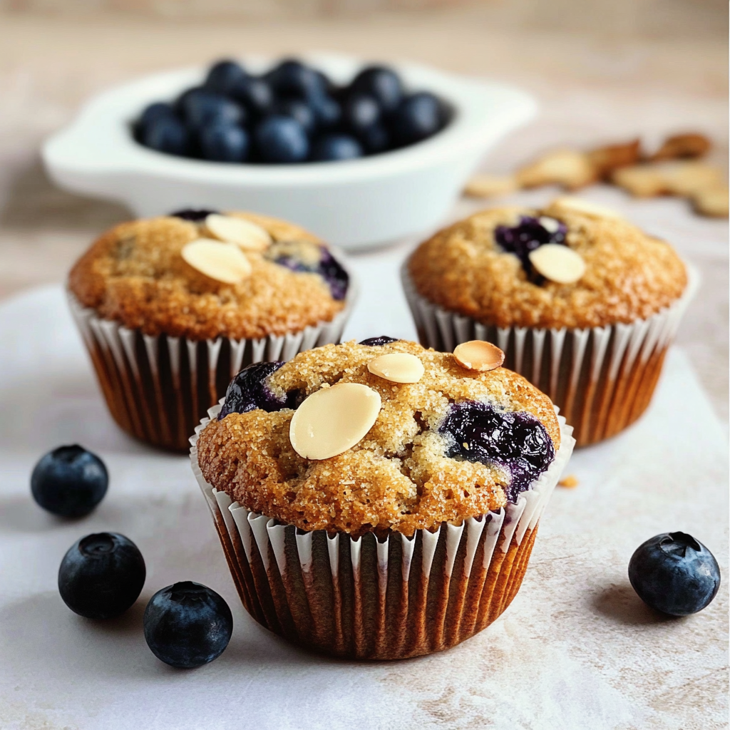 Gluten-free blueberry muffins with almond flour