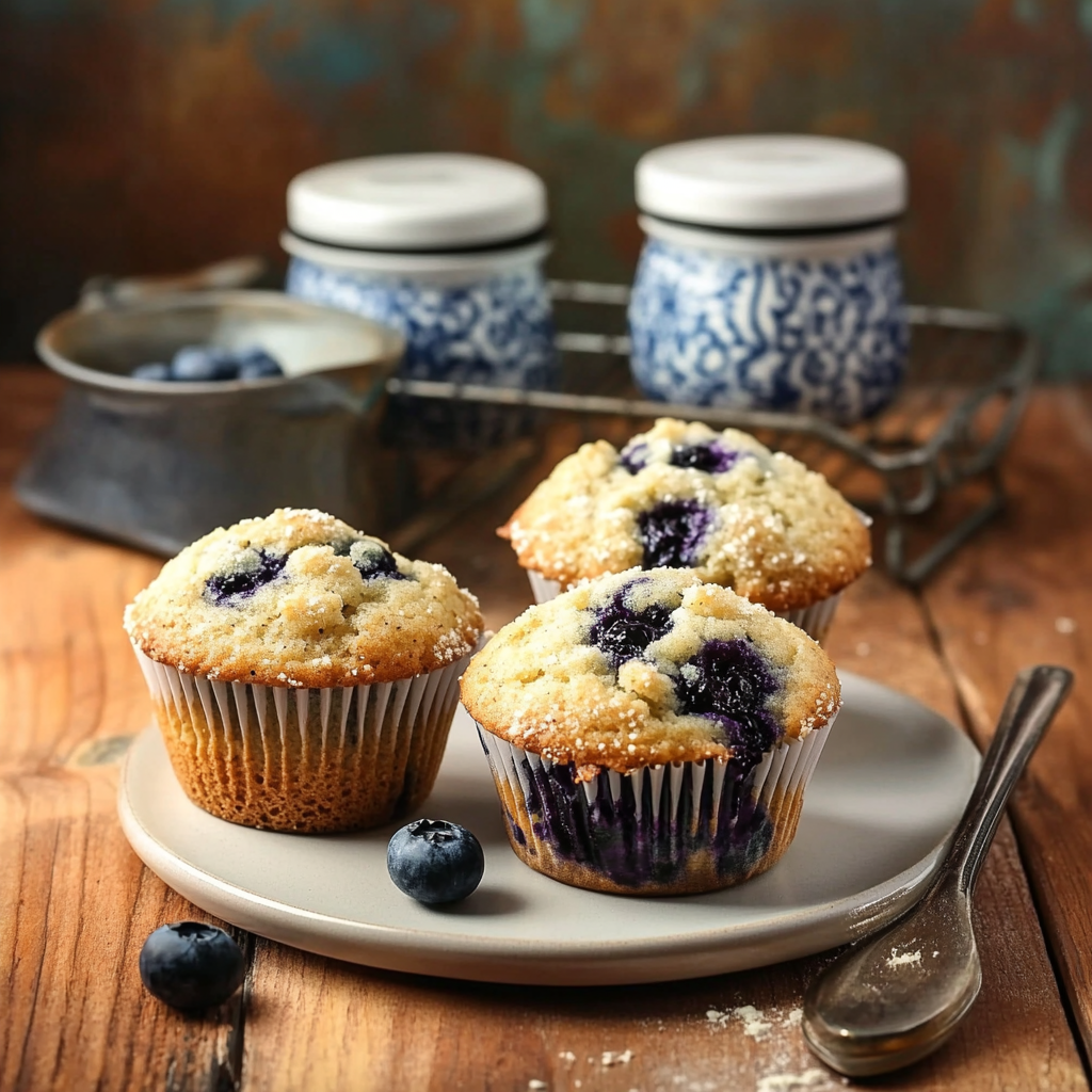 Gluten-free blueberry muffins with almond flour