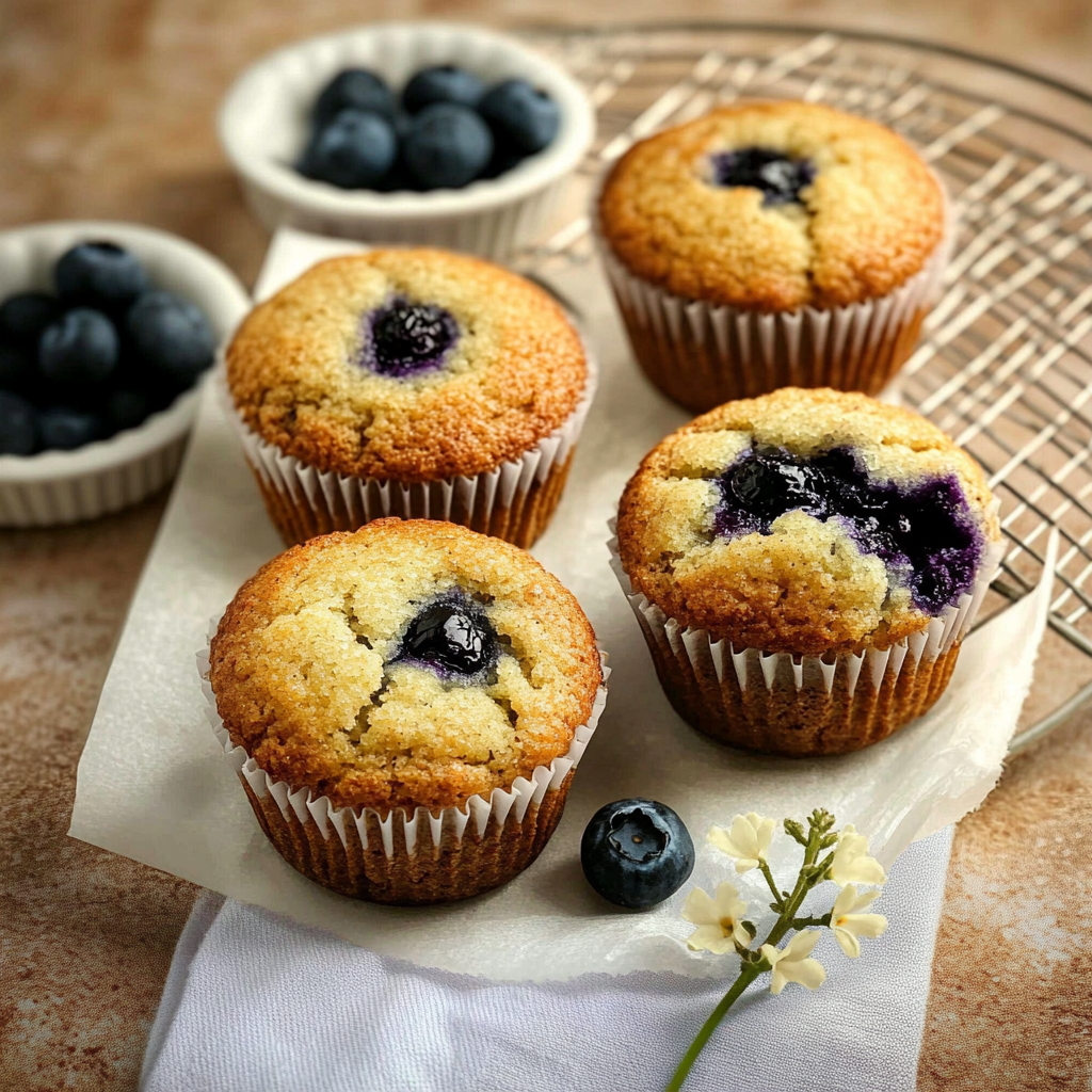 Gluten-free blueberry muffins with almond flour