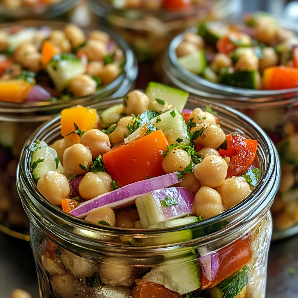 Greek Chickpea Salad Jar Recipe