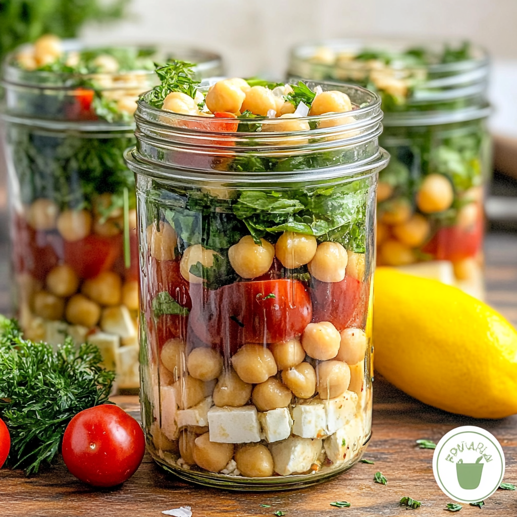 Greek Chickpea Salad Jar Recipe
