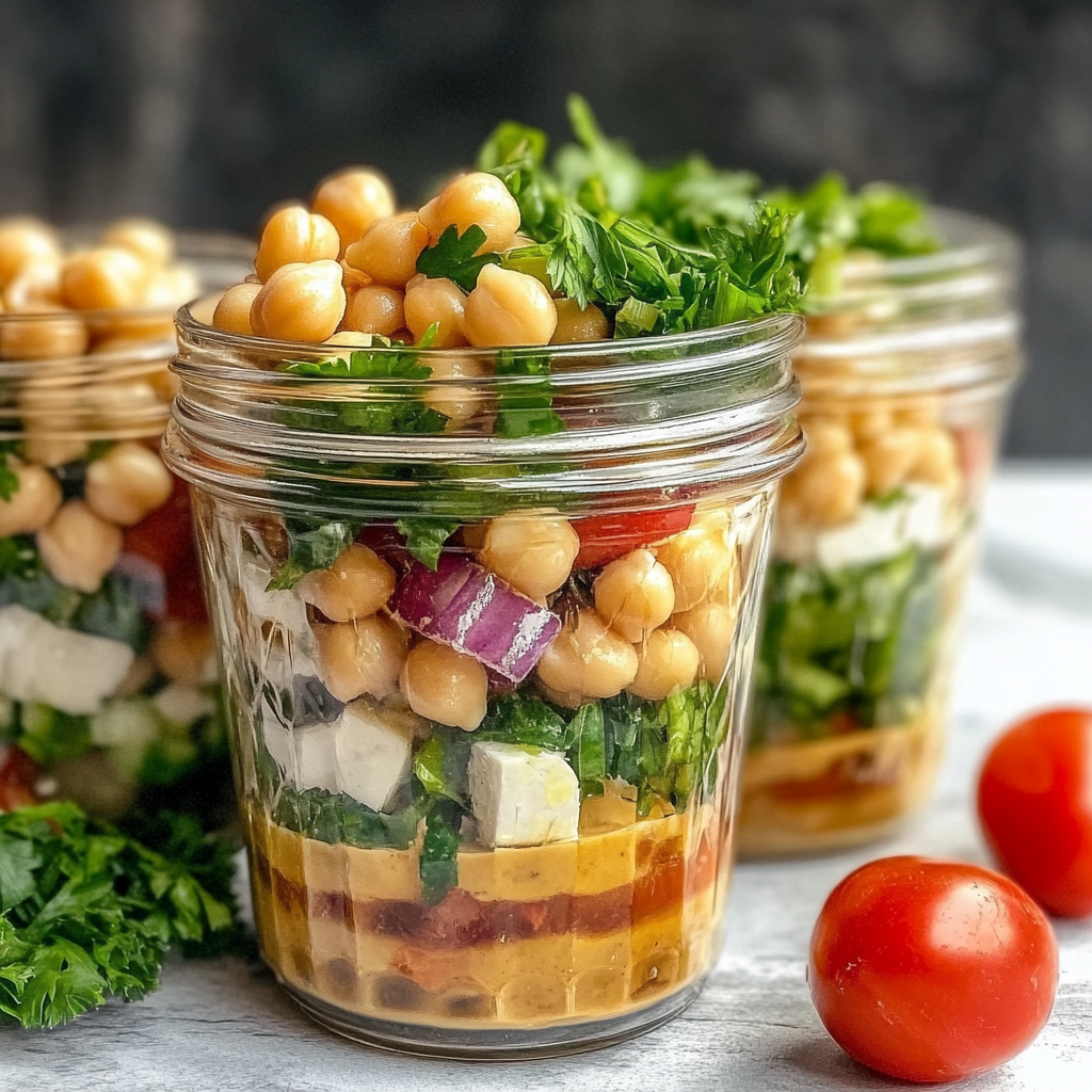 Greek Chickpea Salad Jar Recipe