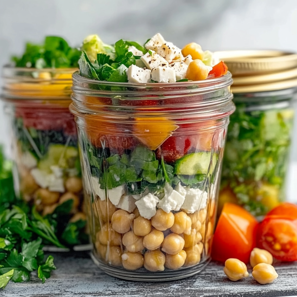 Greek Chickpea Salad Jar Recipe