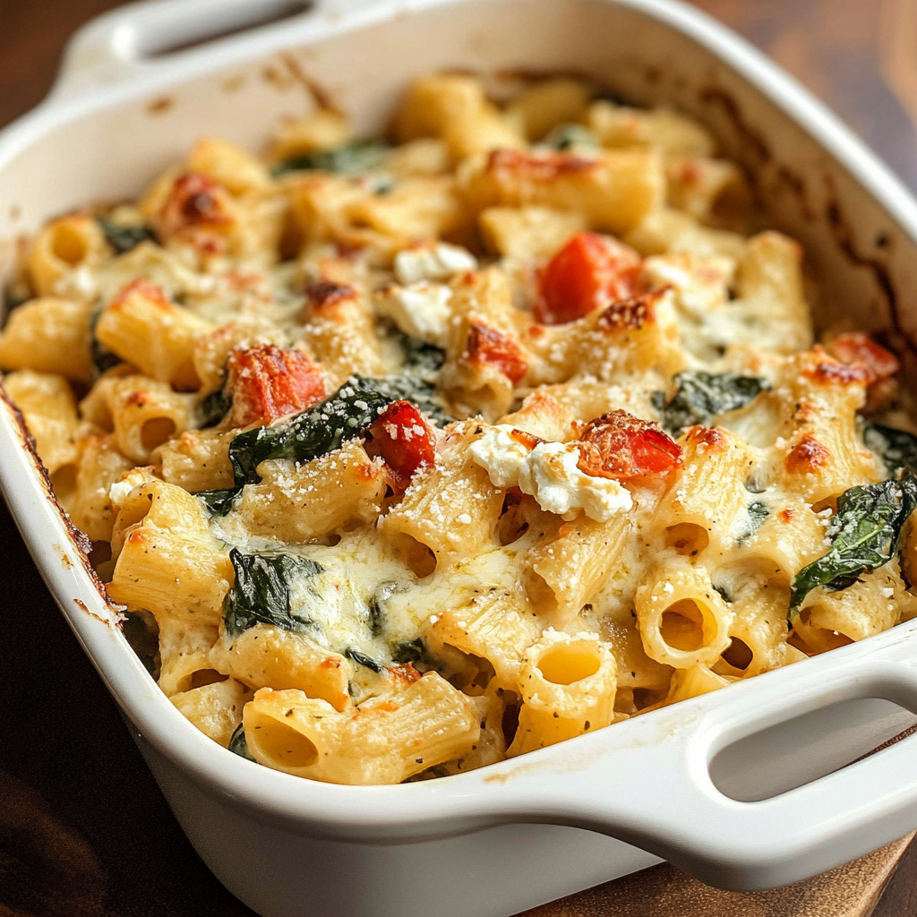 Baked Feta Pasta with Spinach