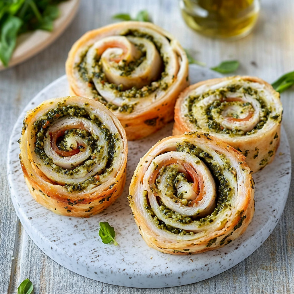 Pesto Turkey Pinwheels