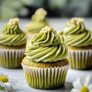 Vibrant Matcha Green Tea Cupcakes with Fluffy Vanilla Cream