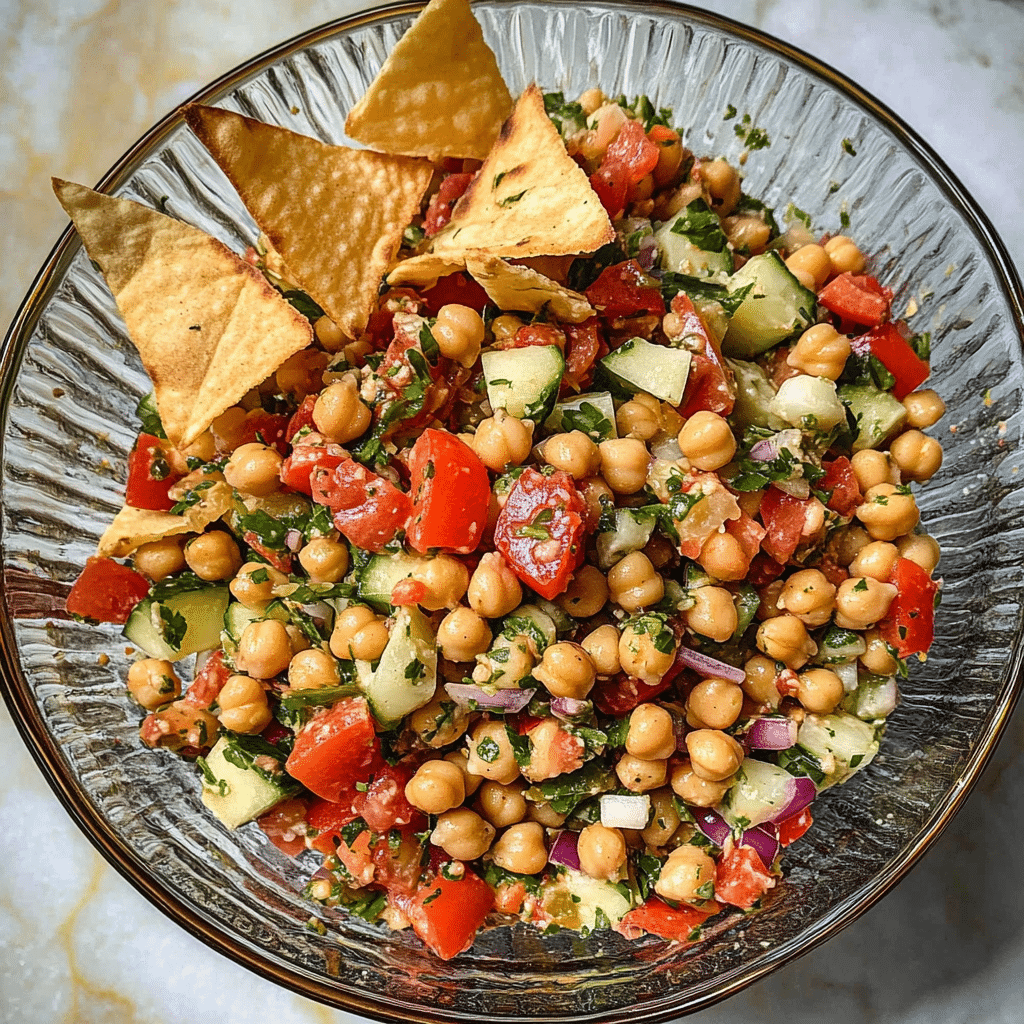 Chickpea Salad Pita Chips Recipe
