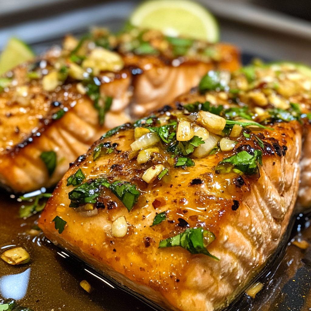 Cilantro Lime Honey Garlic Salmon Recipe