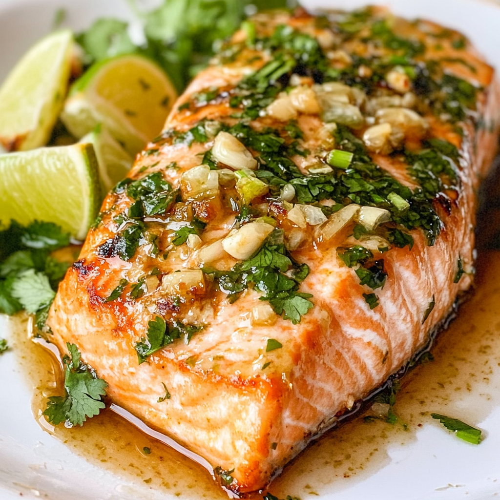 Cilantro Lime Honey Garlic Salmon Recipe