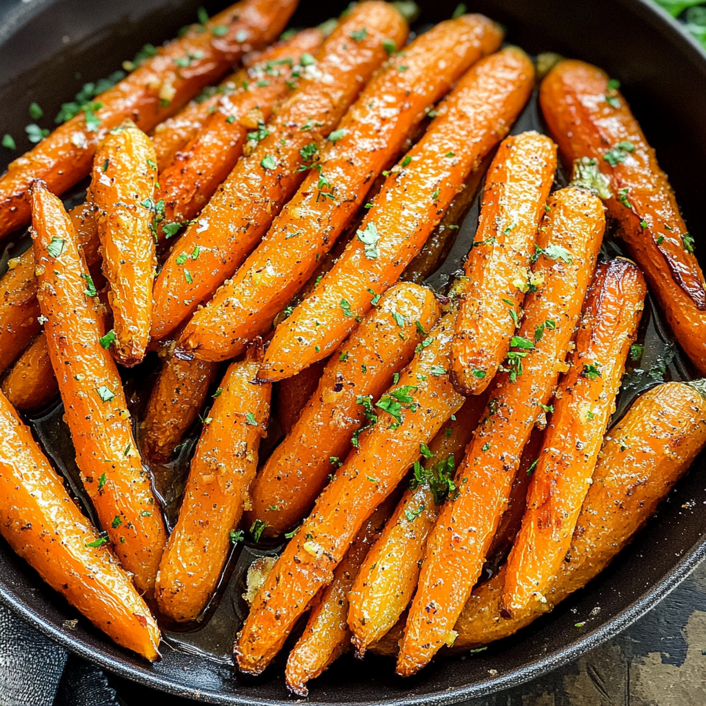 Honey Garlic Butter Roasted Carrots Recipe