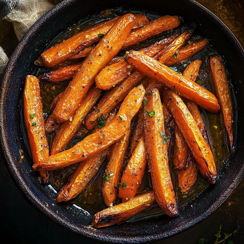 Honey Garlic Butter Roasted Carrots Recipe