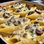 creamy garlic mushroom shells