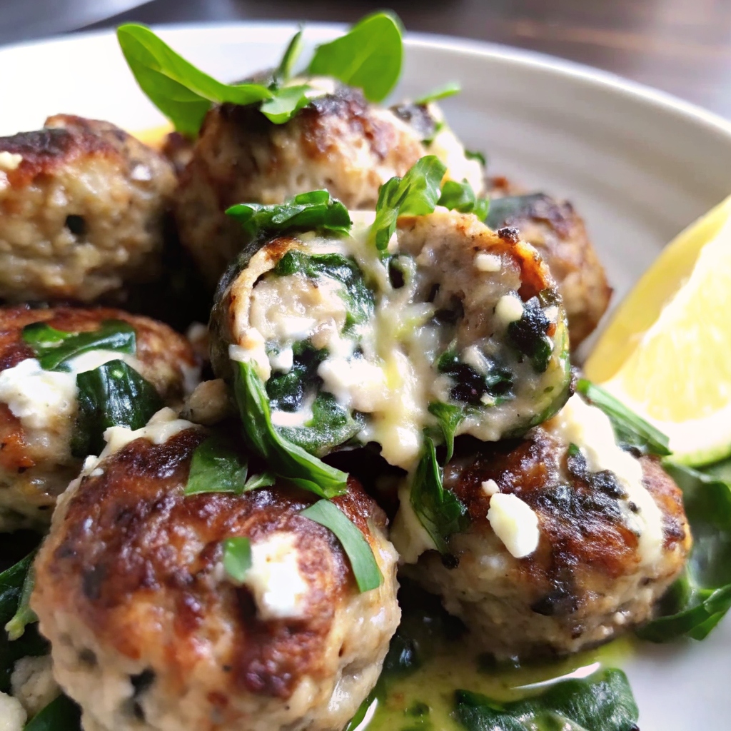 spinach mozzarella meatballs
