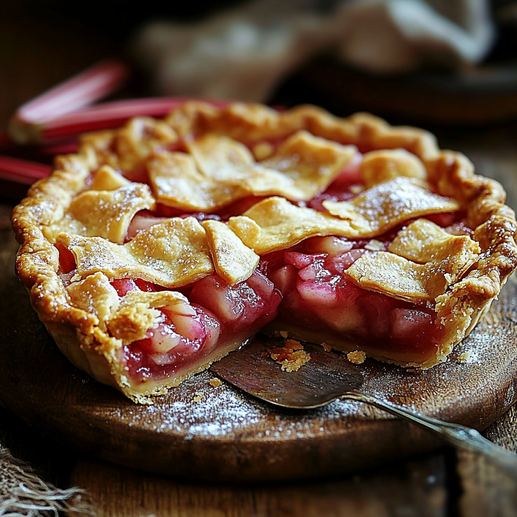 old-fashioned rhubarb pie food photograph 1