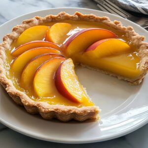 Irresistible Sweet Peach Tart with Almond Cream Delight – Peach Almond Cream Tart