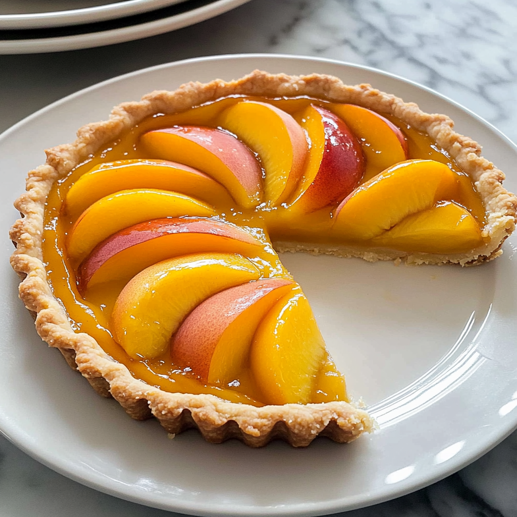 Peach Almond Cream Tart food photograph 2