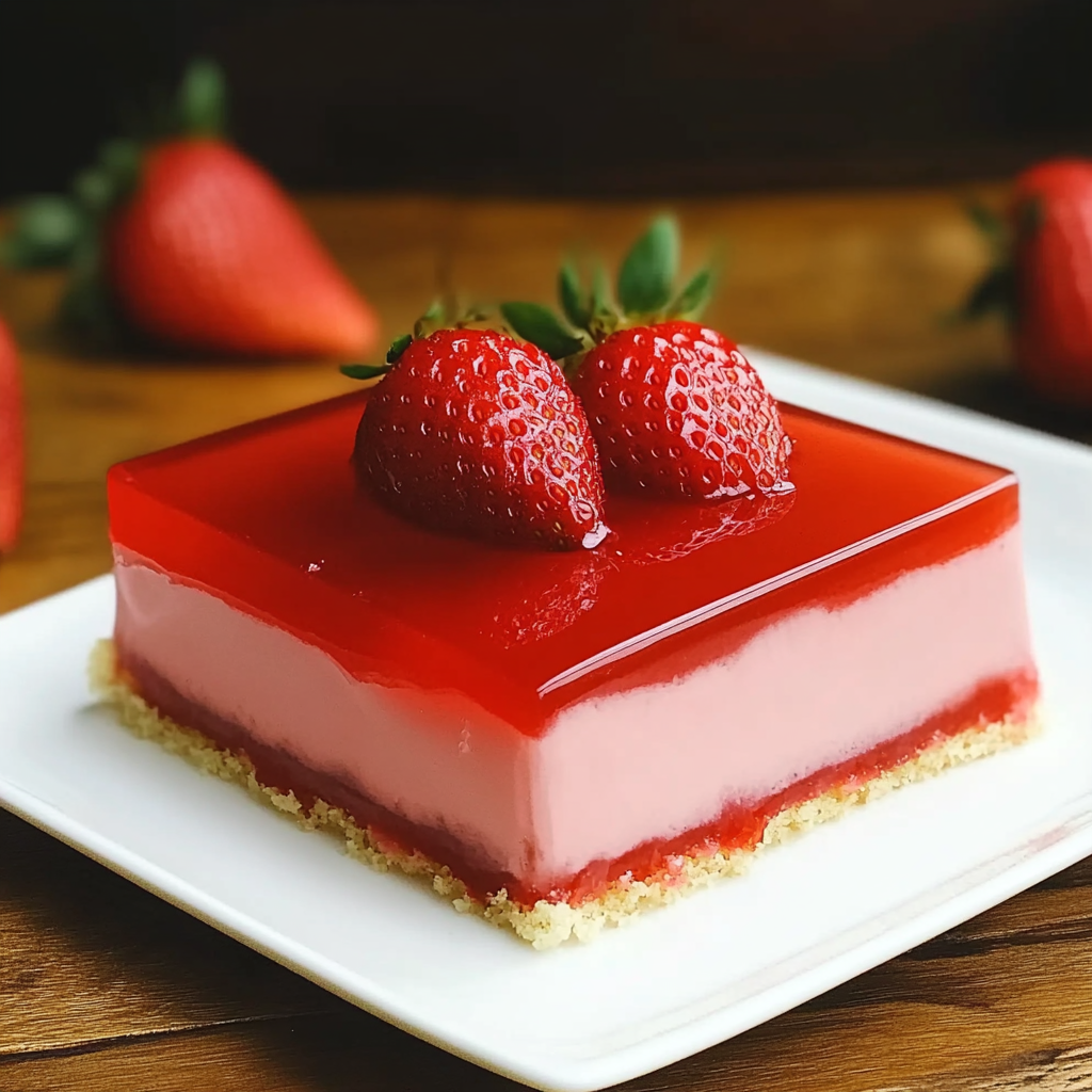 strawberry jello cake food photograph 3
