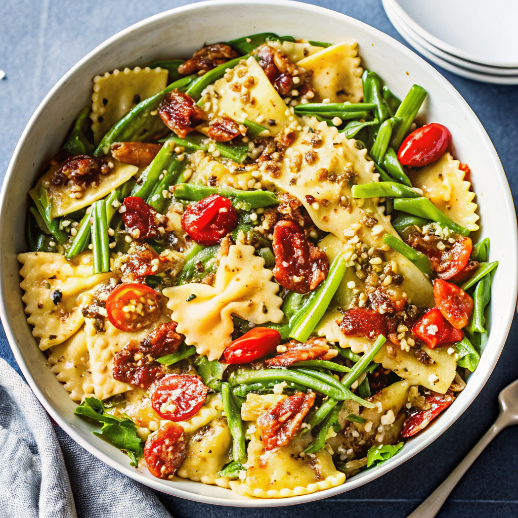 Quick 25-Minute Ravioli with Fresh Tomatoes and Asparagus