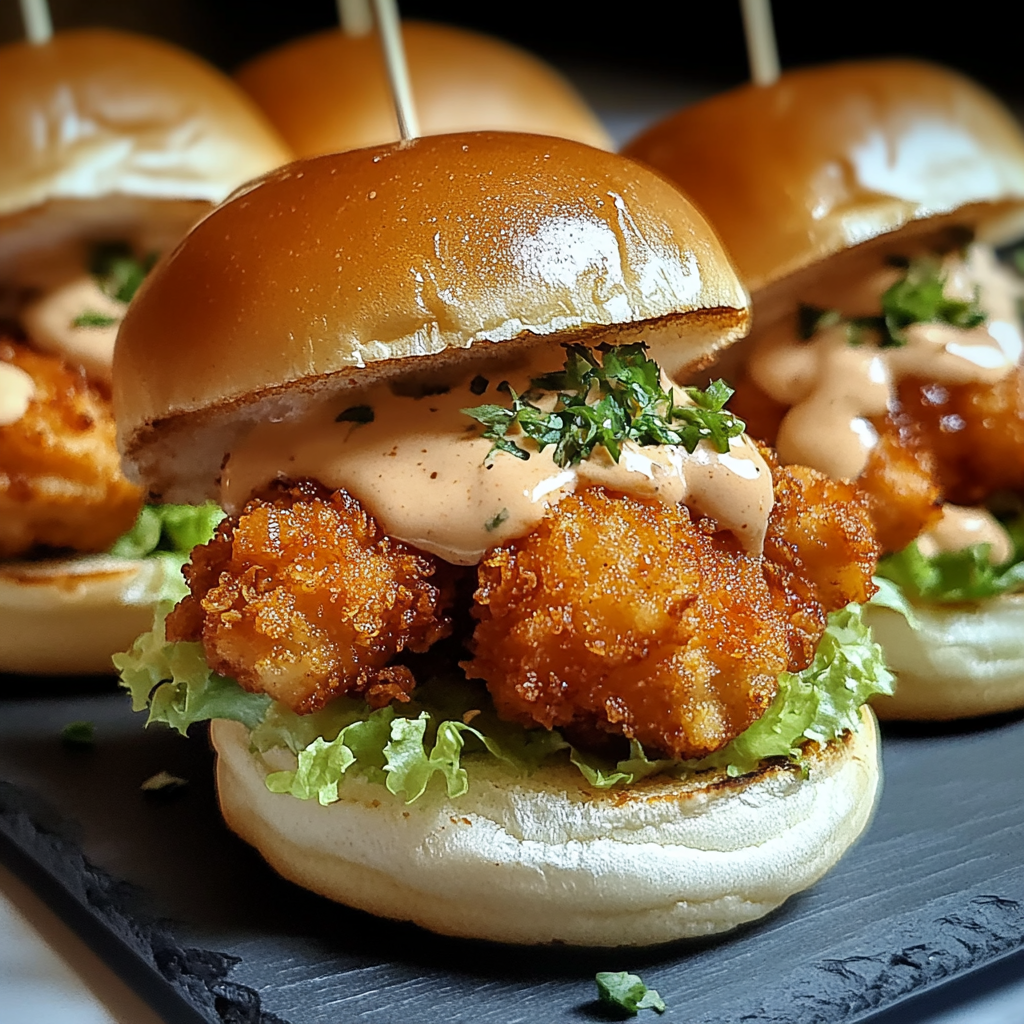 Bang Bang Chicken Sliders food photograph 2