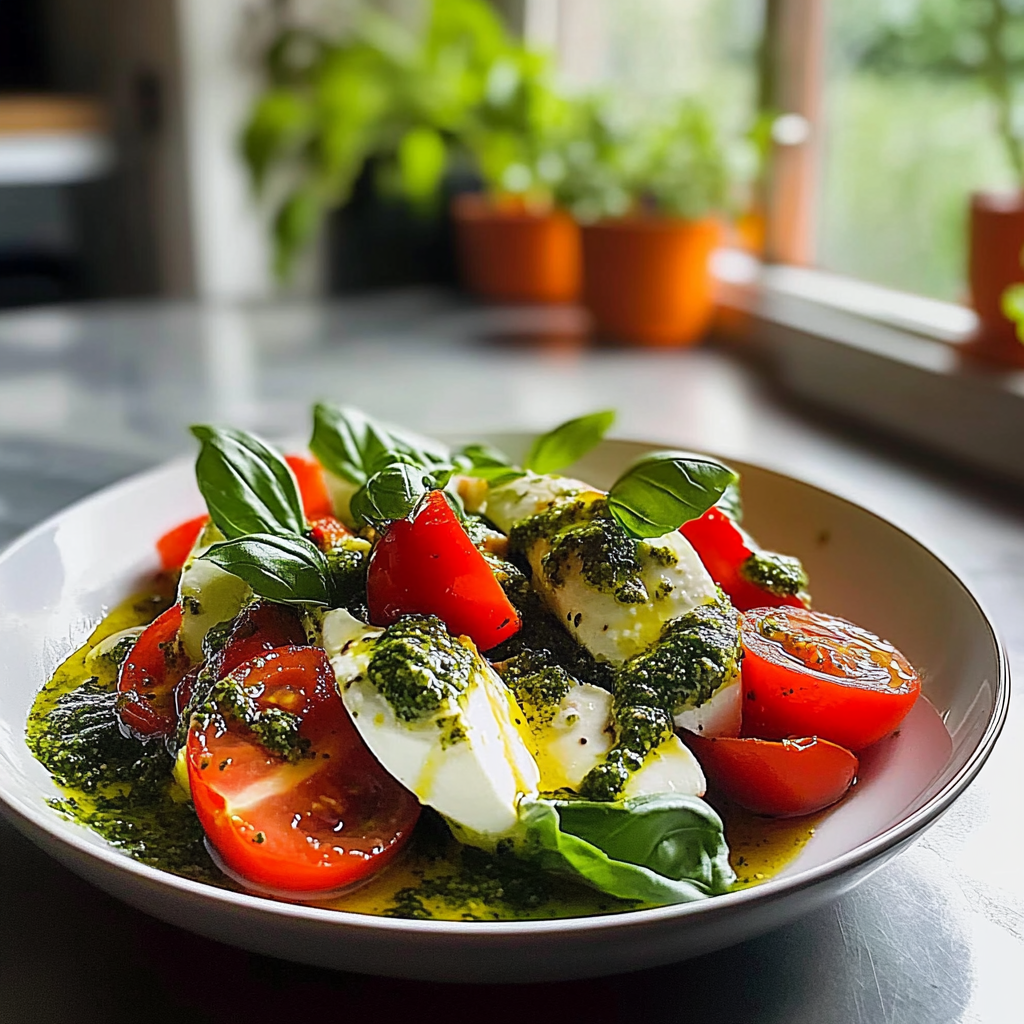 Caprese Salad with Pesto food photograph 2