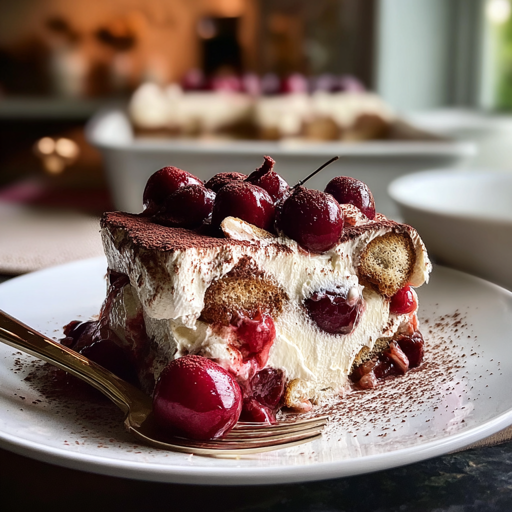 Cherry Amaretto Tiramisu food photograph 1