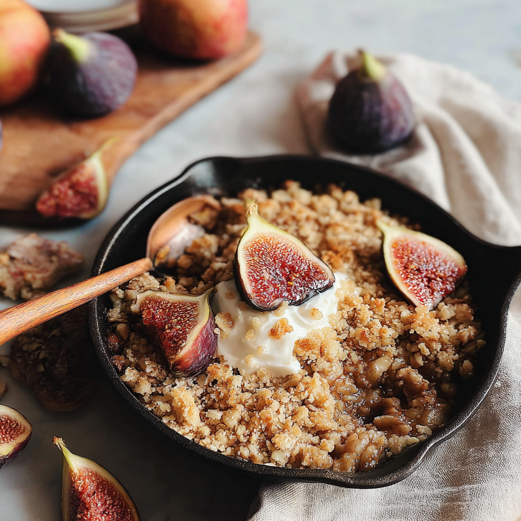 Fig Apple Crumble Dessert food photograph 1