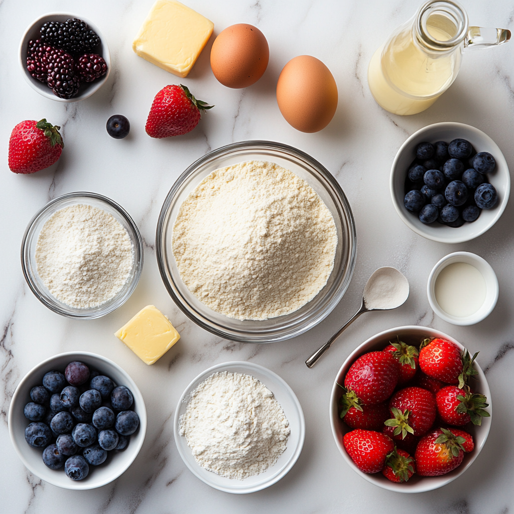Juneteenth Pound Cake Berries ingredients layout 2