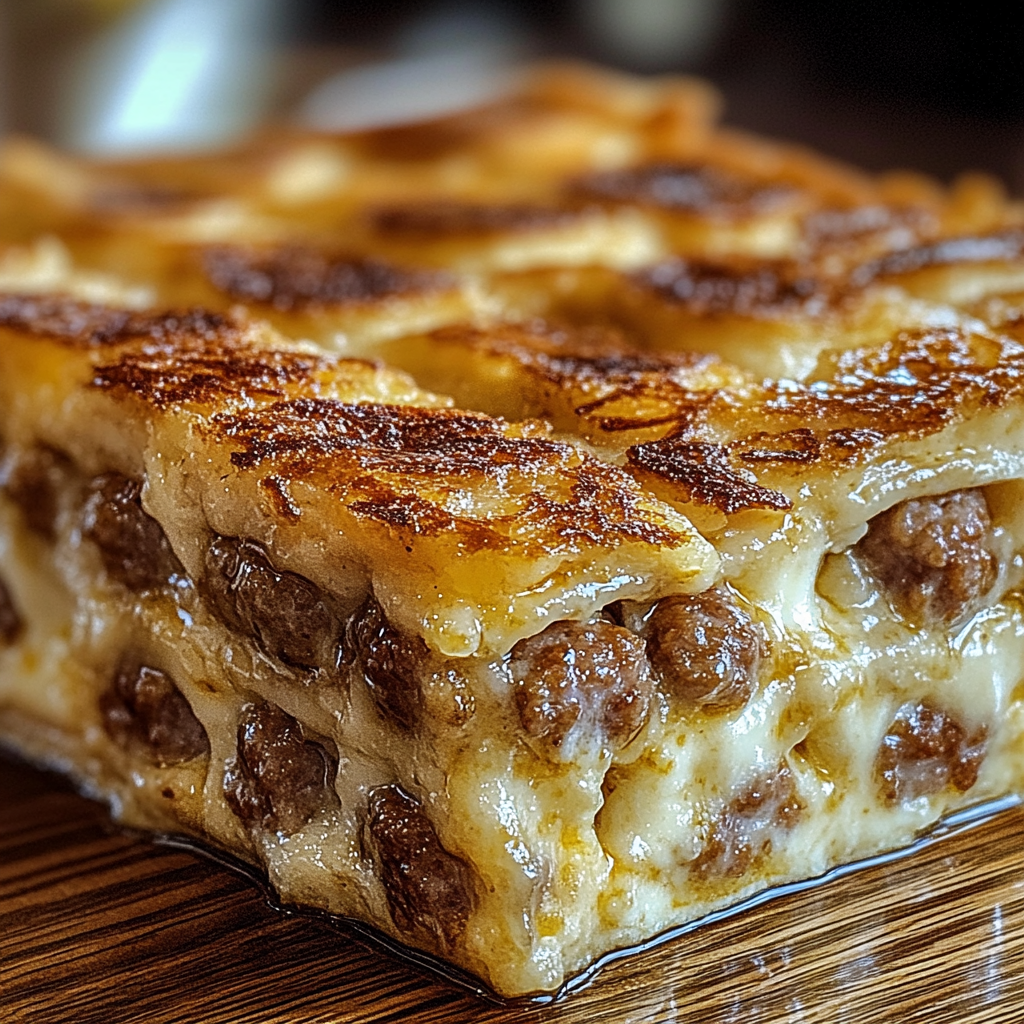 Pancake Sausage Breakfast Casserole food photograph 1