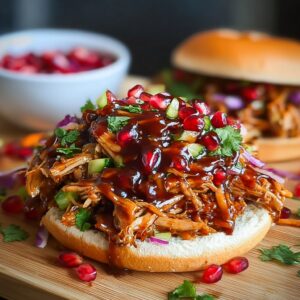 Pulled Chicken Pomegranate Glaze – Best Sweet Tangy Recipe