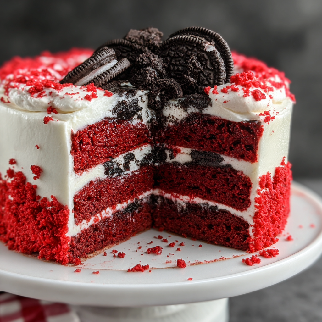 Red Velvet Oreo Cake food photograph 1