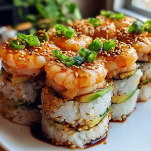 Spicy Shrimp Sushi Stacks – Easy No-Roll Recipe Ready in 30 Min