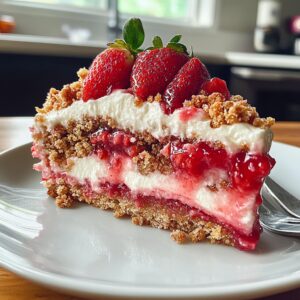 Strawberry Crunch Cake Recipe – Easy Homemade Dessert