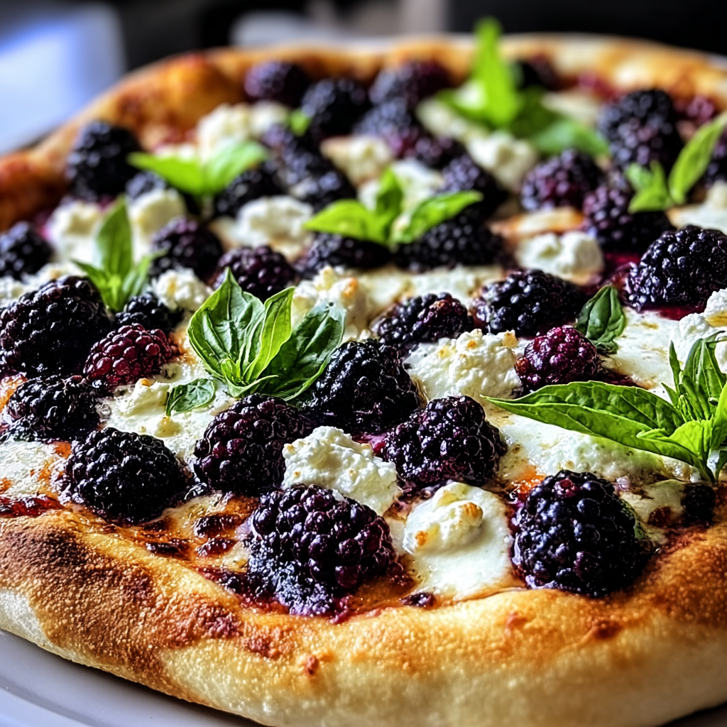 Blackberry Ricotta Pizza food photograph 1