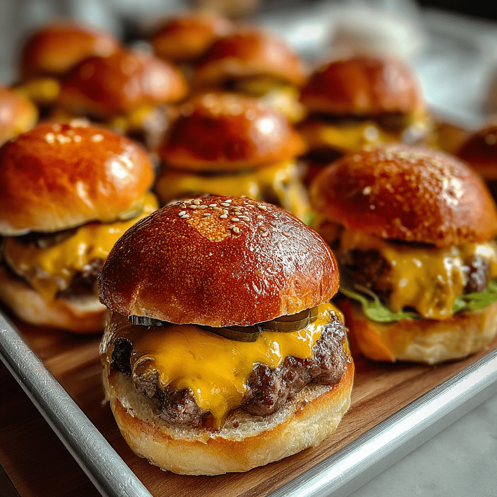 cheeseburger sliders recipe food photograph 2
